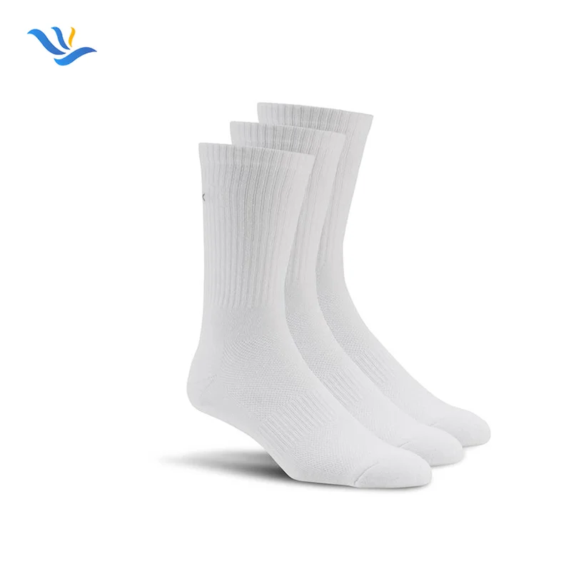 JX-I-0452 white polyester socks plain white socks white cotton socks