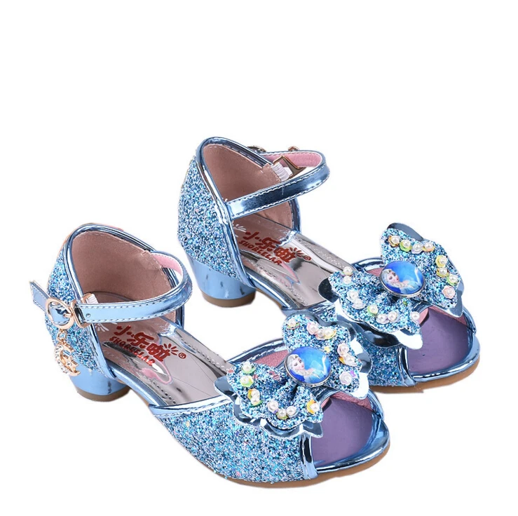 Холодное сердце Эльза летние дети Кристалл красивая принцесса девушка высокие каблуки