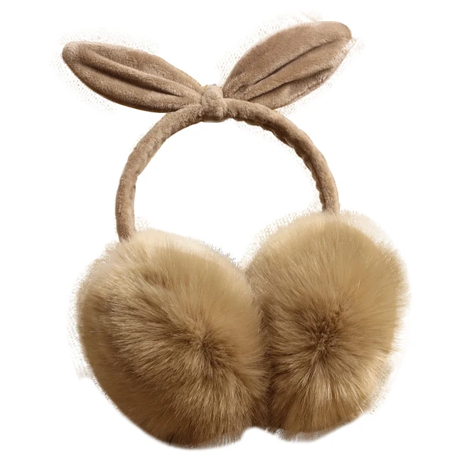 
Winter Autumn Ear Protection Bow Warm Faux Fox Fur Ear Muffs Earflap 