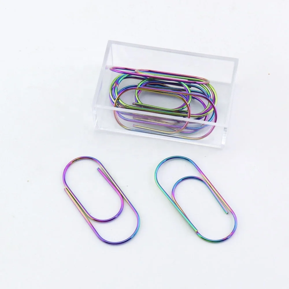 10 pcs Glimmer fat Paperclips 50MM  Iridescent  Paper Clips