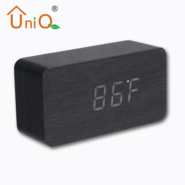 Digital Type and Wood Material LED Clock Desk Clock