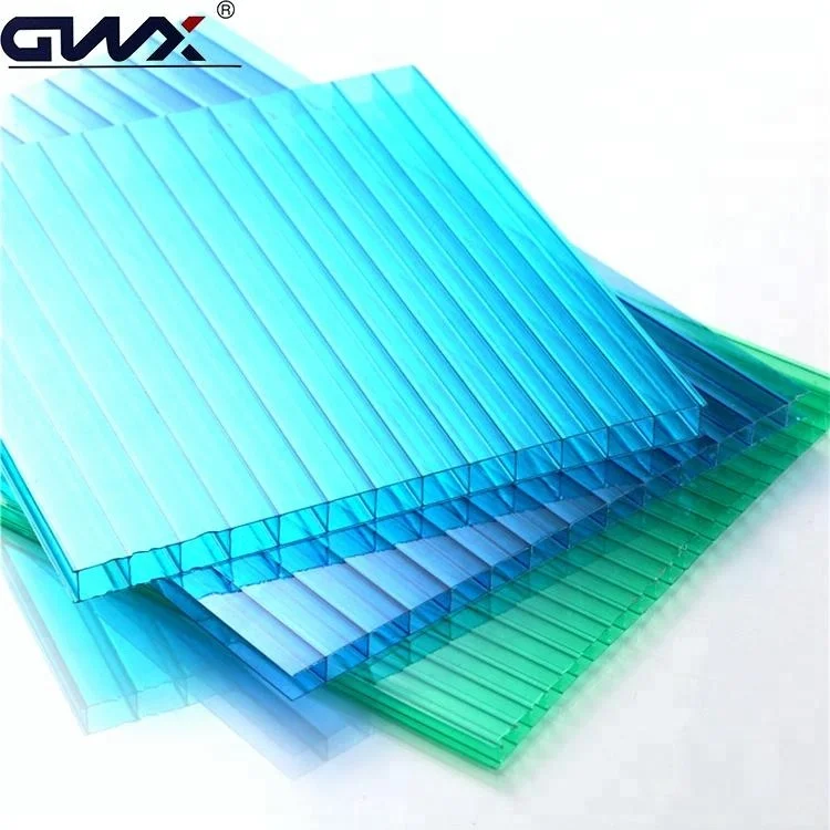 6mm Twin Walls Polycarbonate Hollow Sunshade Sheets For Skylight,Double Wall Polycarbonate Sheet