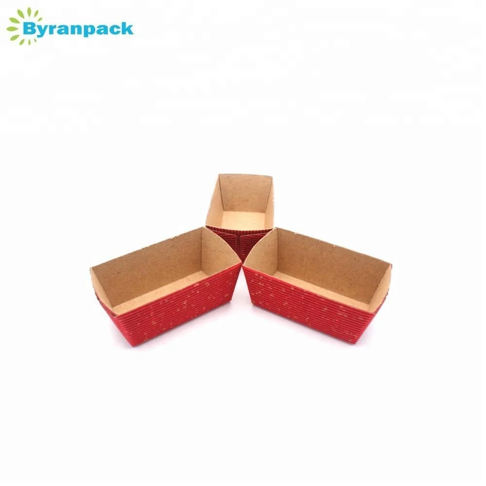 Red rectangle ripple wall corrugated paper baking cup cupcake liners