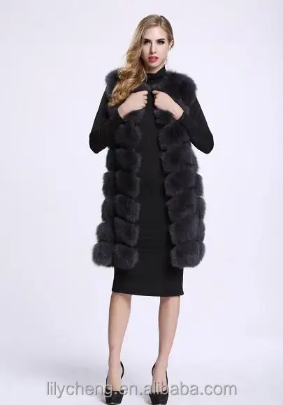 
small moq custom and wholesale fashion high quality faux fox fur vest Factory price Shenzhen Lily Cheng 