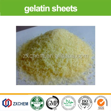 
Edible food grade halal bovine skin gelatin sheet for Mousse cake 