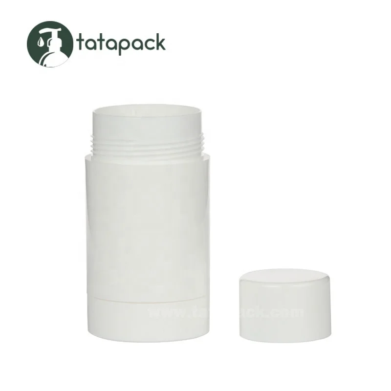 
75g Recyclable PP Plastic White Stick Deodorant Container Packaging 2.54oz Cosmetic Tubes Deodorant for Sun Stick Bottle, Lotion 
