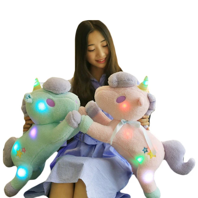
Led night light rainbow unicorn plush toy stuffed plush flashing unicorn toy 