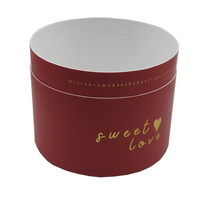 retail sweet candy sugar package christmas new year gold foil side red paper round gift box