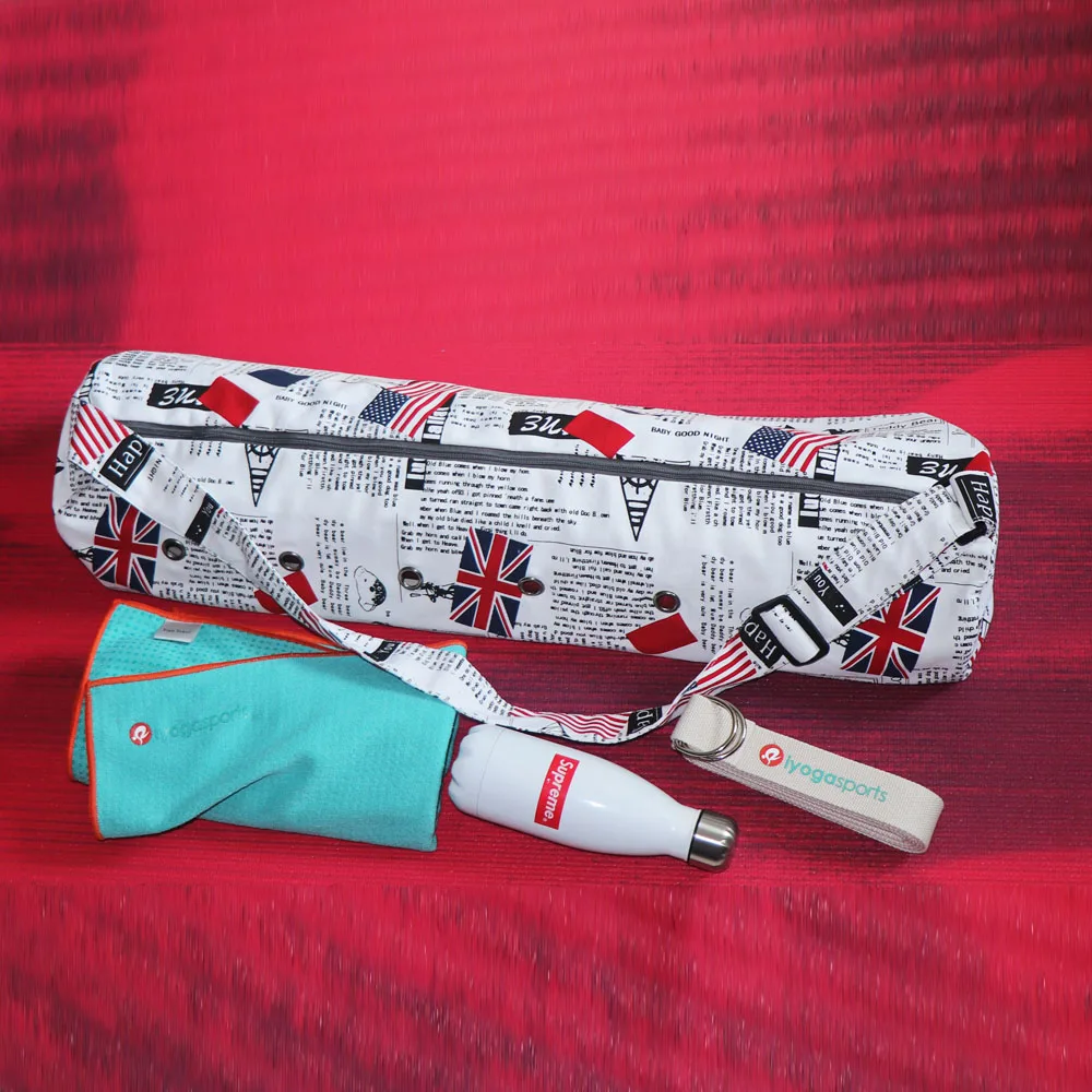 
printed large yoga mat bag 18cm x 75cm designed by iyogasports customized printing design 