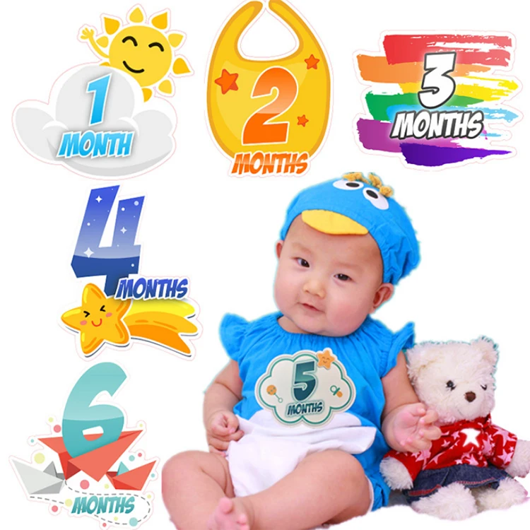  Новый дизайн 2019 наклейка для новорожденных милый живот пупок оптовая продажа прекрасный ребенок месячные наклейки