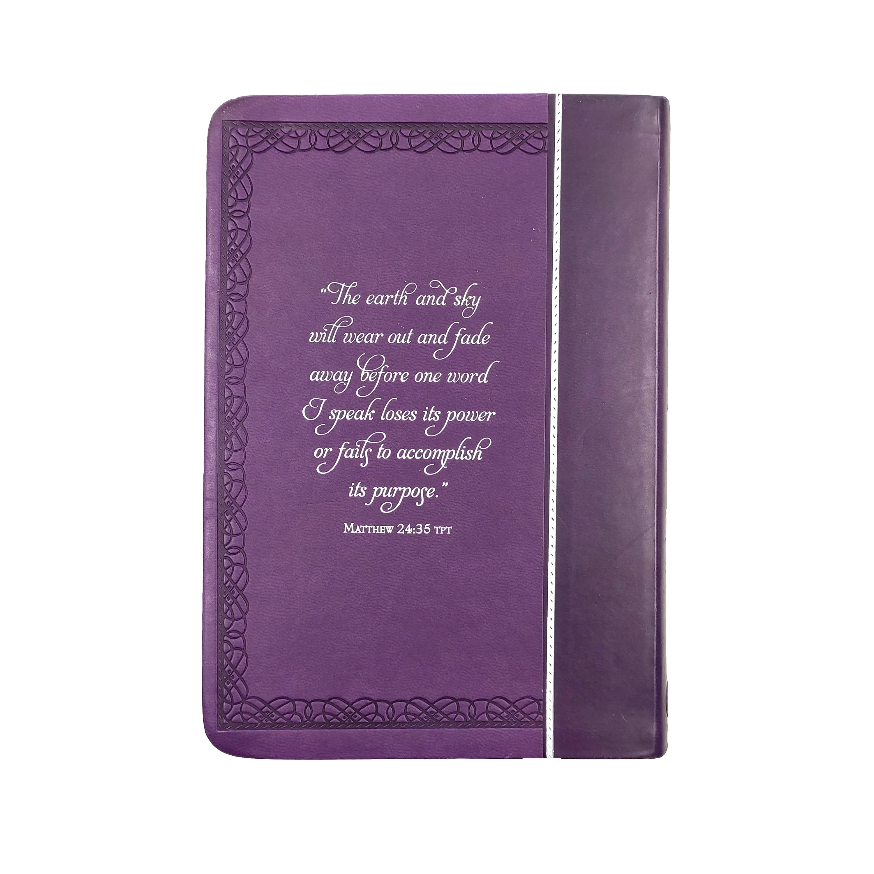 custom printing silver hot stamping logo PU leather hard cover bible promises for life