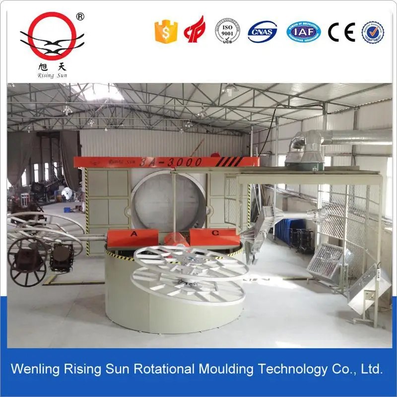 Rising Sun 3.5m oven heating carousel 3 arms 4 working stations plastic rotomolding machines