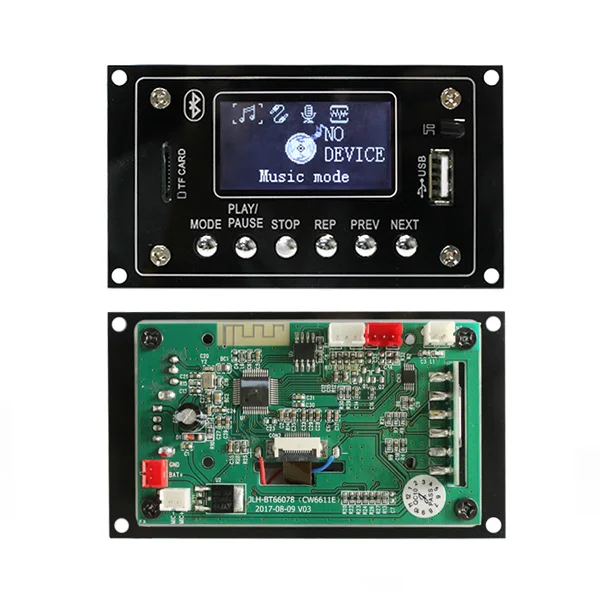 LCD display name and music word Wireless Bt 12V MP3 WMA Audio Module Usb Tf Radio Decoder Board
