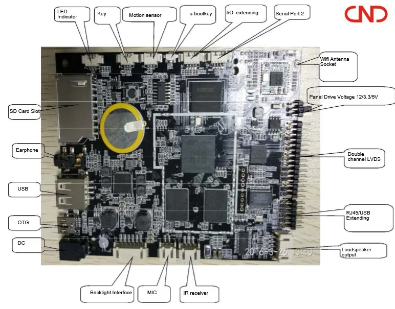 YF-006G Android Controller Board with POE Body Sensor,Multi-media Decoding, LCD Panel Driver, Ethernet, WIFI, Audio Amplifier