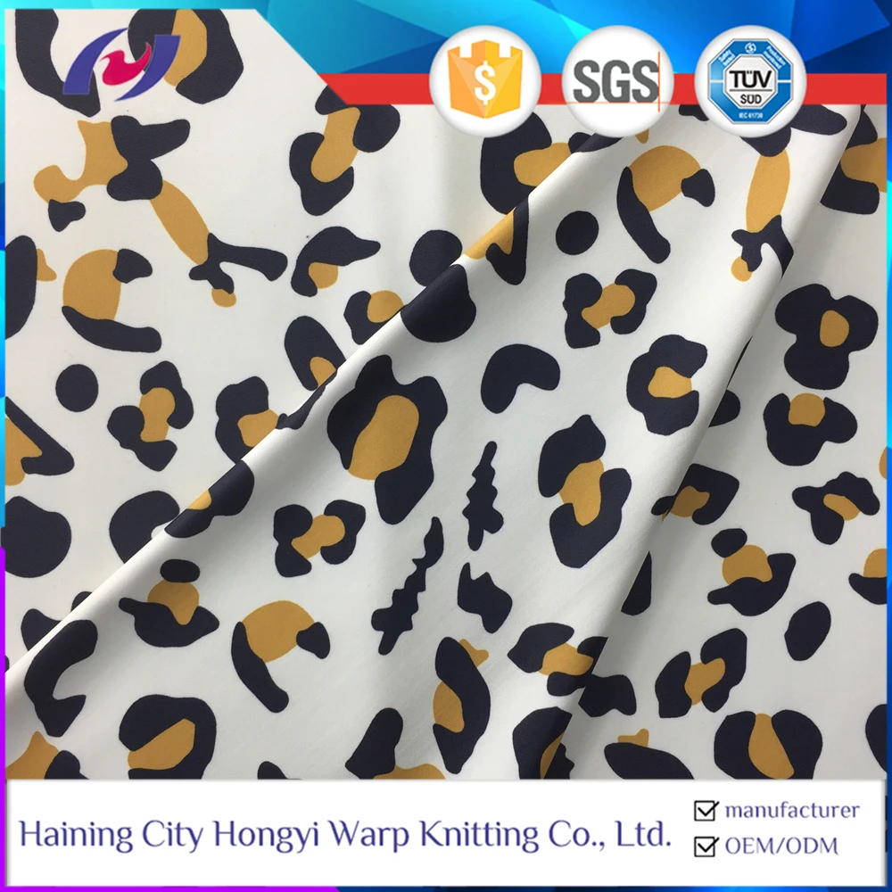 Leopard Print UPF 50 Polyester Spandex Swimwear Fabric