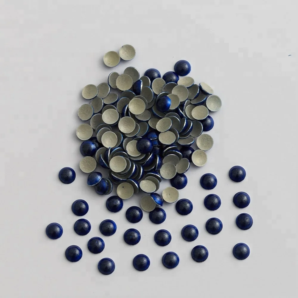 Factory Sale Different Sizes Hot Fix Gold Dome Rhinestuds Iron On Half Round Pearls Dome Studs Nickel Free  For Clothing