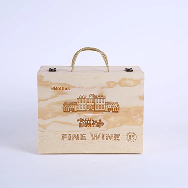 Wholesale high quality  wooden wine gift packaging box