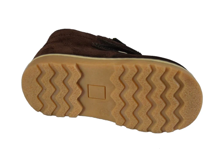 Rugged suede  stay put closure straps toddler ankle boots children anti slip footwear for autumn