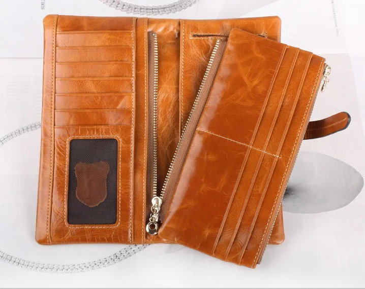 Fashion Genuine Leather Wallet Women Wallets Real Cow Leather Wallet Long Design Clutch Female Purse