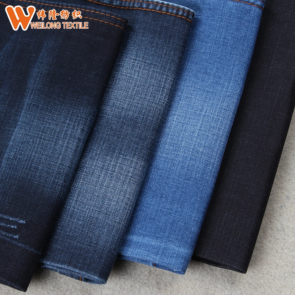 65% cotton 35% polyester 10.5 oz cotton slub denim fabric jeansmaterial