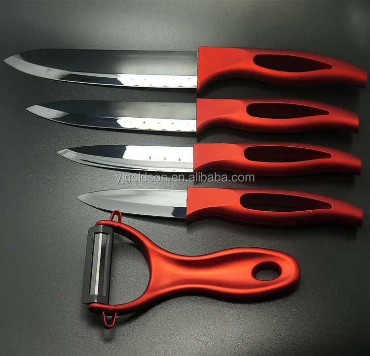 different types of ceramic knife with silicone handle