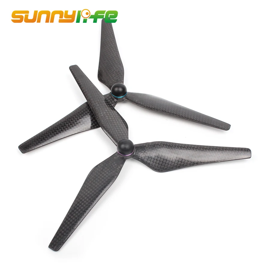 9450S Full Carbon Fiber Propellers 3-Blade Self-tightening Props with Propeller Mounts for DJI Phantom 4/ PRO/ PRO+ V2.0