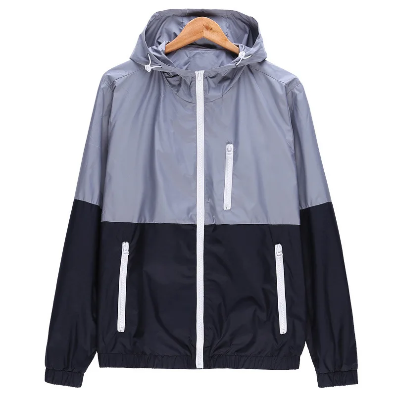 
Wholesale Hooded windbreaker rain jacket for men 