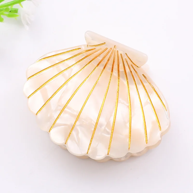 2019 Women Accessories Shell Shape Hair Clips For Women Acrylic Hair Claw