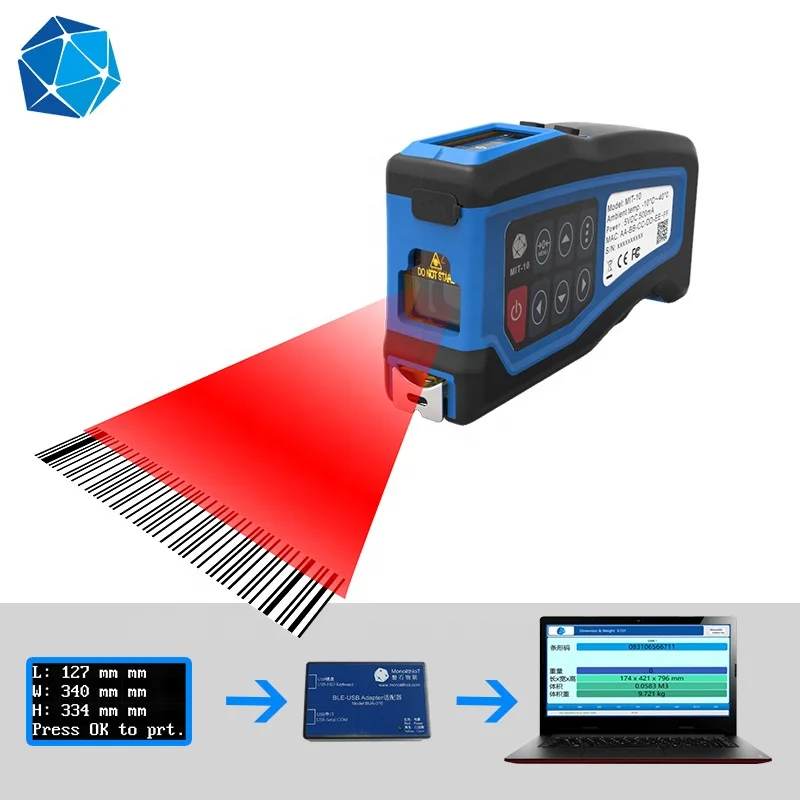 wireless barcode scanner and Volume digital tape measure  with BLE4.2 and Display