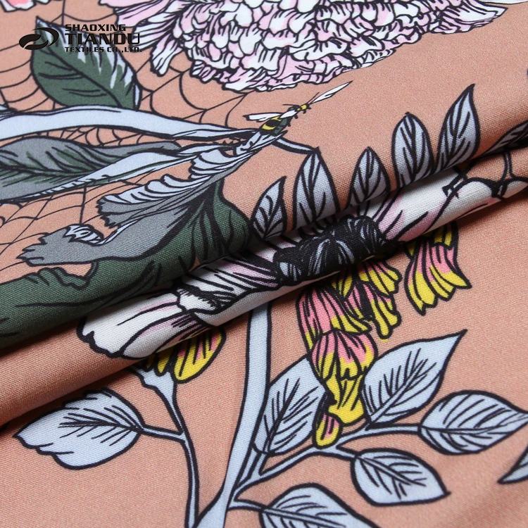 Good quality floral fancy digital printing textile fabric for dress fabric