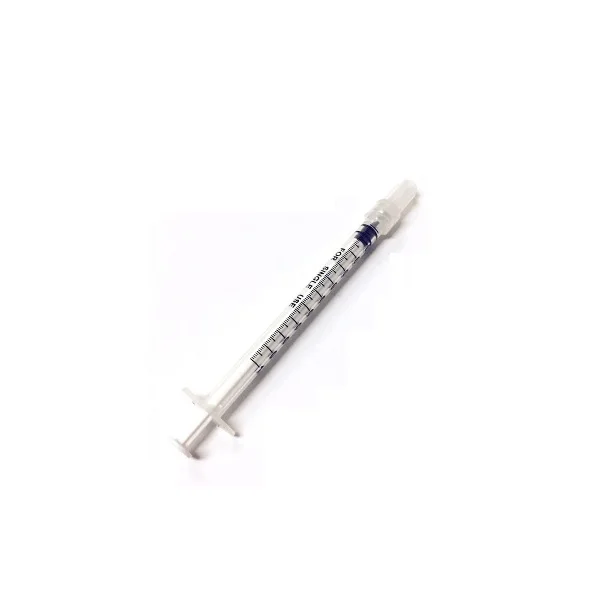 Disposable 1cc syringe luer lock PP non latex plunger with cap