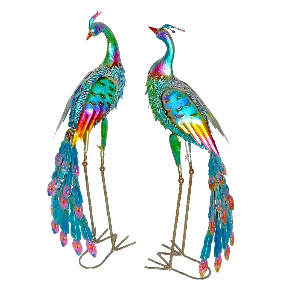 outdoor sculpture craft resin metal garden Decorative Peacock Statue