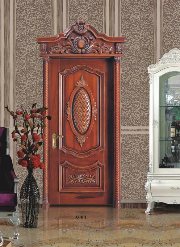 Foshan factory Classical style Solid Wood Interior Doors Wholesale
