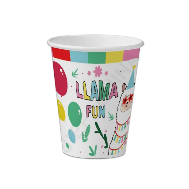 Factory Custom Llama Party Supplies Llama Themed Birthday Party Tableware Kit For 16 Guests
