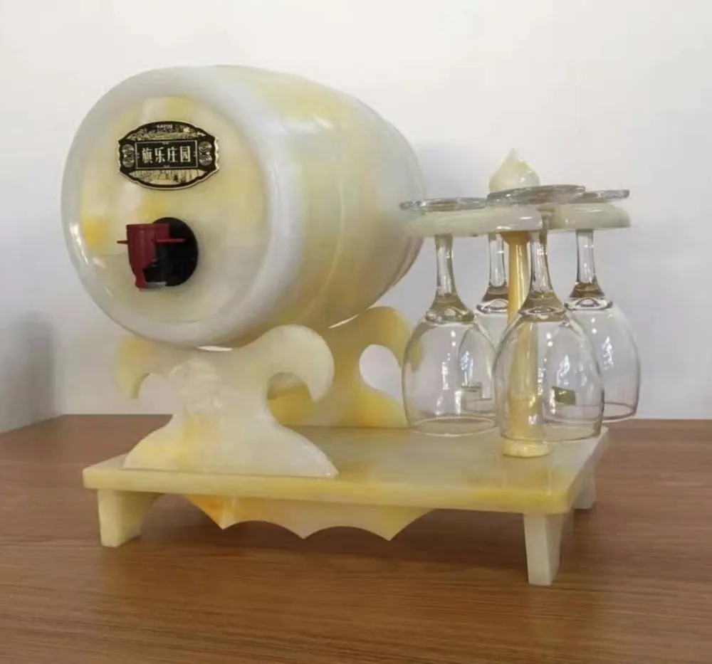 Оптовая продажа, 3 л нефритовый винный бочонок для украшения дома