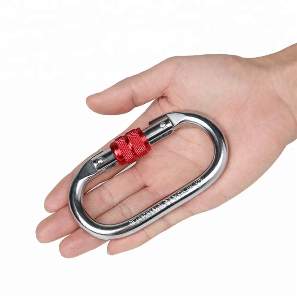 Прочный Овальный винтовой ворот XINDA 25kN, карабин из нержавеющей стали для скалолазания, походов
