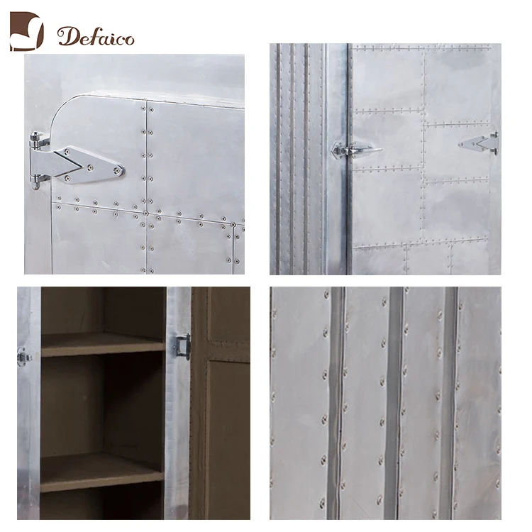 Aviator Trunk Large Aluminium Cover Canvas Inner Storage Box Aluminium Chest With Door