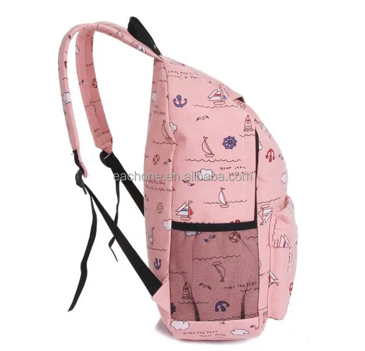 
canvas all over printing backpack school bag girl 