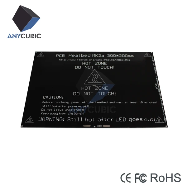 Mk2a 300*200*3.0mm PCB Aluminum Heatbed for 3D Printer