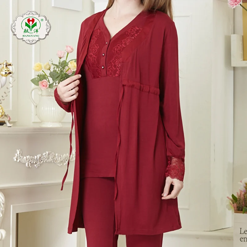 Autumn 3pcs set tighten waist adult pajamas costume pajamas wholesale