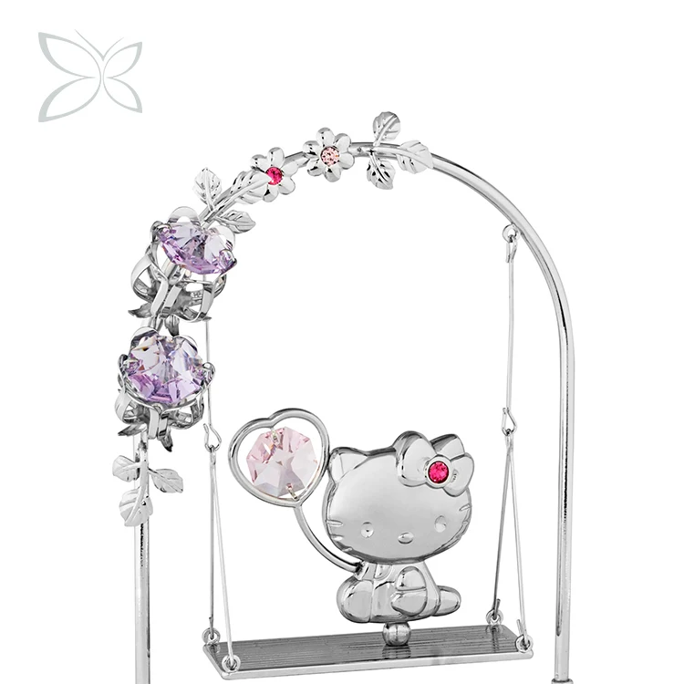 Crystocraft Hello Kitty на качели фигурка персонажа лицензии Sanrio с кристаллами бриллиантовой огранки подарок день рождения и День