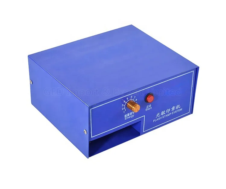 GED Low Price Photosensitive Portrait Self-Inking Flash Stamp Maker Blue Color Wedding Seal Engraving Machine