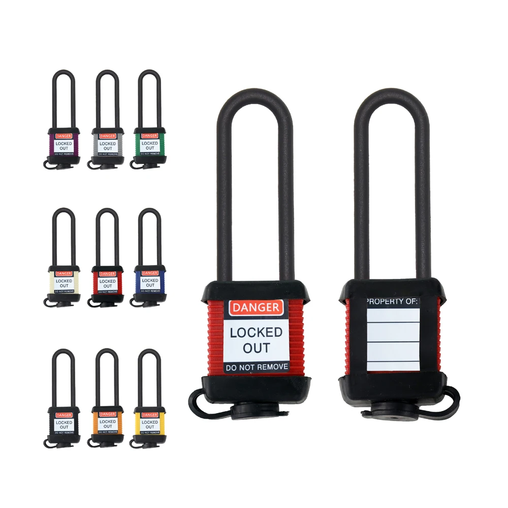 Safety Plastic Lockout Padlock 3-Inch Nylon Shackle Dustproof lockout