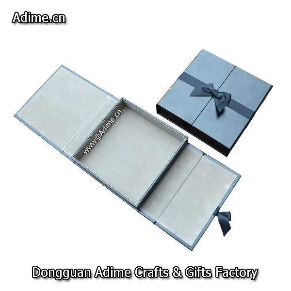 Leather ribbon photo album book packing box for wedding photography