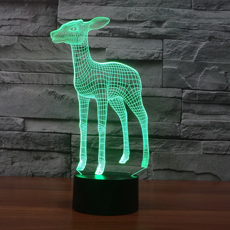 7 Color Changing 3D Lamp Christmas Elk Deer LED Lamp For Kids Magic Ball Mushroom Night Light Toy Night Light FS-3175