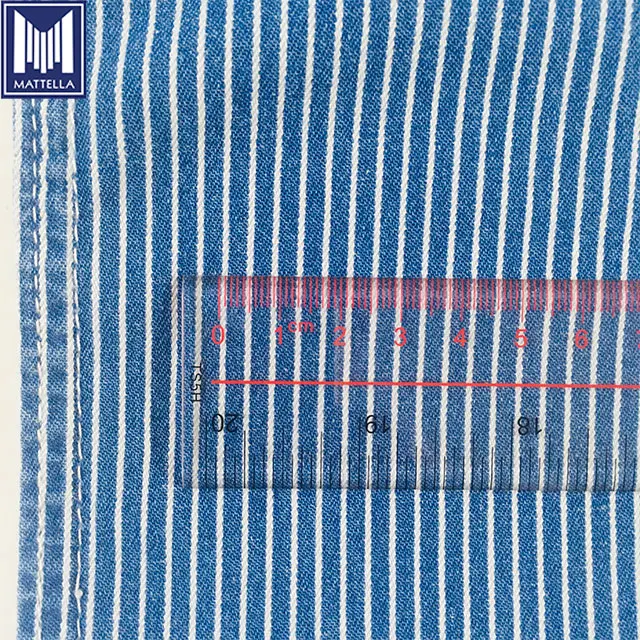 K9955 wholesale workwear shirt hickory tripe kain 100% cotton denim fabric price per meter for jean bag cap hat