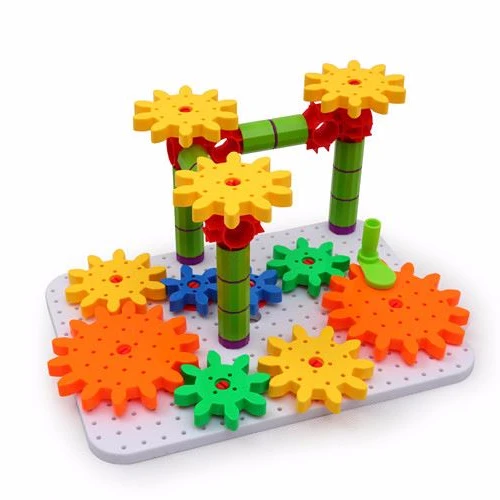 Funny educational play set popular kindergarten intellect DIY building plastic toy gears