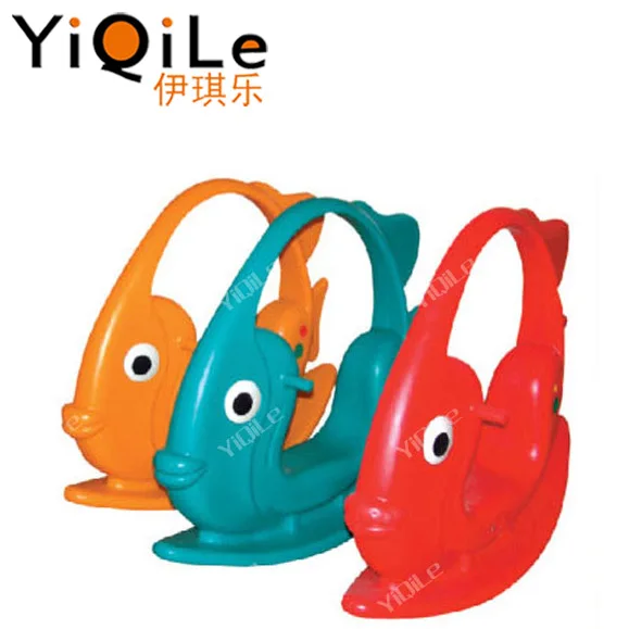 Colorful fish design plastic toddler rocking toys