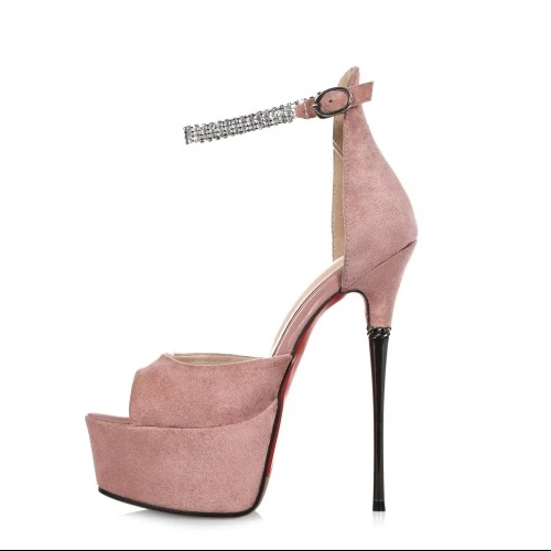2019 high quality women high heel electroplate stiletto heel shoes platform shoes diamond chain sexy heels peep toe sandals
