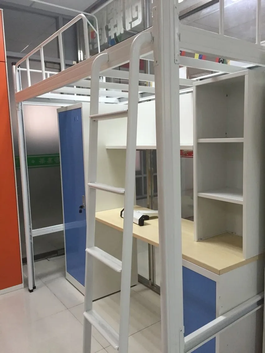 Guangzhou Manufacturer Metal Bunk Bed Storage Loft Bunk Bed With Desk